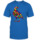 Womens Colourful Dove Bird International Dot day V Neck T Shirt T-Shirt