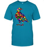 Womens Colourful Dove Bird International Dot day V Neck T Shirt T-Shirt