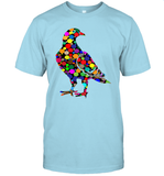 Womens Colourful Dove Bird International Dot day V Neck T Shirt T-Shirt