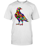 Womens Colourful Dove Bird International Dot day V Neck T Shirt T-Shirt
