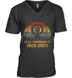 Womens 19th Amendment 1920 2020 Women's Right To Vote Retro Sunset V Neck T Shirt V-Neck T-Shirt