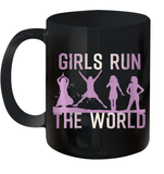 Womens Girls Run The World  International Women's Day Feminist V Neck T Shirt Ceramic Mug 11oz