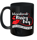 Womens Funny, International Kissing Day, International Kissing Day V Neck T Shirt Ceramic Mug 11oz
