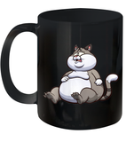 Womens Fat Cat Funny Chubby Cat  International Cat Day V Neck T Shirt Ceramic Mug 11oz