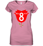 Womens Happy International Women's Day shirt for Youth Women  Back Tank Top Women's V-Neck T-Shirt