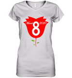 Womens Happy International Women's Day shirt for Youth Women  Back Tank Top Women's V-Neck T-Shirt