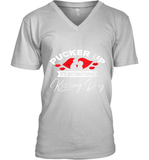 Womens Funny, International Kissing Day, Pucker UP it's V Neck T Shirt V-Neck T-Shirt