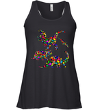 Womens Colourful Dinosaur International dot day V Neck T Shirt Racerback Tank
