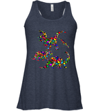 Womens Colourful Dinosaur International dot day V Neck T Shirt Racerback Tank