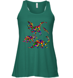 Womens Colourful Dinosaur International dot day V Neck T Shirt Racerback Tank