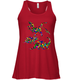 Womens Colourful Dinosaur International dot day V Neck T Shirt Racerback Tank