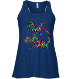 Womens Colourful Dinosaur International dot day V Neck T Shirt Racerback Tank
