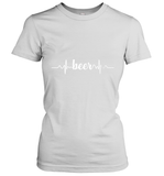 Womens Beer Heartbeat ECG Beer Drinker Gift V Neck T Shirt Women's T-Shirt