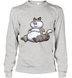 Womens Fat Cat Funny Chubby Cat  International Cat Day V Neck T Shirt Youth Long Sleeve