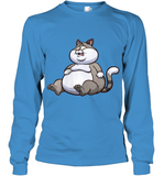 Womens Fat Cat Funny Chubby Cat  International Cat Day V Neck T Shirt Youth Long Sleeve
