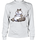 Womens Fat Cat Funny Chubby Cat  International Cat Day V Neck T Shirt Youth Long Sleeve