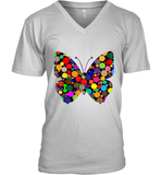 Womens Colourful Butterfly International dot day V Neck T Shirt V-Neck T-Shirt