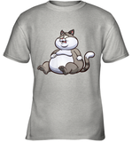 Womens Fat Cat Funny Chubby Cat  International Cat Day V Neck T Shirt Youth T-Shirt