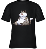Womens Fat Cat Funny Chubby Cat  International Cat Day V Neck T Shirt Youth T-Shirt