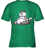 Womens Fat Cat Funny Chubby Cat  International Cat Day V Neck T Shirt Youth T-Shirt