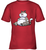 Womens Fat Cat Funny Chubby Cat  International Cat Day V Neck T Shirt Youth T-Shirt