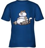 Womens Fat Cat Funny Chubby Cat  International Cat Day V Neck T Shirt Youth T-Shirt