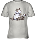 Womens Fat Cat Funny Chubby Cat  International Cat Day V Neck T Shirt Youth T-Shirt
