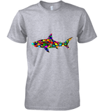 Womens Colourful Shark International dot day V Neck T Shirt Premium Men's T-Shirt