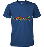 Womens Colourful Shark International dot day V Neck T Shirt Premium Men's T-Shirt